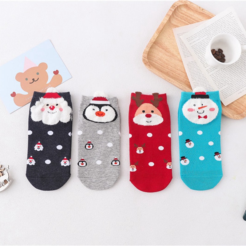 12 Pairs New Year Christmas Fashion Socks  Snowman Old Elk Cotton Socks Personalized Christmas Stockings